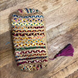 Colorful Woven Jute Clutch with Tassel